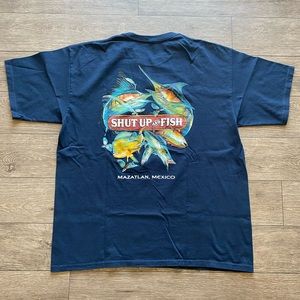 Fishing Men’s T-Shirt ‘Shut Up And Fish’ Mazatlan Men’s XL